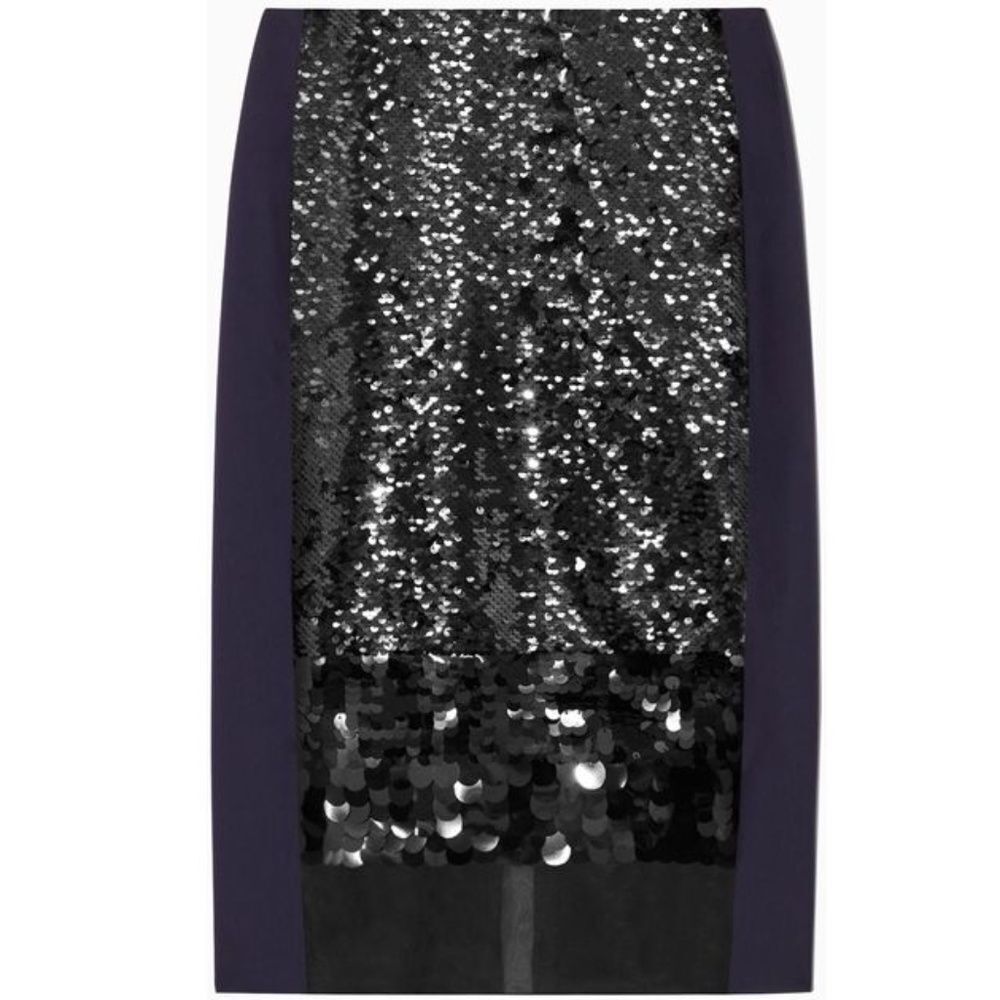 COS Black and Silver Sequin Pencil Skirt